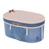 Cufar Trusou Botez Denim TeddyBear, Alb-Bleu - imagine 2