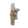 Set Botez Trusou, Cufar si Lumanare Catifea Matei, Alb-Beige - imagine 2