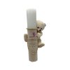 Set Botez Trusou, Cufar si Lumanare Catifea Matei, Alb-Beige - imagine 4