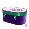 Cufar Trusou Botez Floare Mov-Verde, Catifea - imagine 3