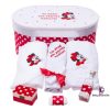 Set Botez Trusou si Lumanare Minnie Mouse, 10 piese, Rosu-Alb - imagine 2