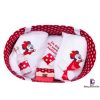 Set Botez Trusou si Lumanare Minnie Mouse, 10 piese, Rosu-Alb - imagine 4