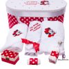 Set Botez Trusou si Lumanare Minnie Mouse, 10 piese, Rosu-Alb - imagine 5
