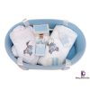 Set Botez Trusou si Lumanare Ursulet, 10 piese, Alb-Blue - imagine 2