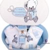 Set Botez Trusou si Lumanare Ursulet, 10 piese, Alb-Blue - imagine 3