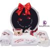 Set Botez Trusou si Lumanare Buburuza, 10 piese, Rosu-Negru - imagine 3