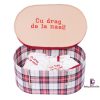 Set Botez Trusou si Lumanare Carou Simplu, 10 piese, Rosu Crem Alb - imagine 3