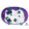 Set Botez Trusou si Lumanare Floare, 10 piese, Mov - imagine 2