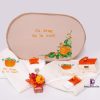 Set Botez Trusou si Lumanare Pumpkin, 10 piese, Portocaliu - imagine 3