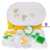 Set Botez Trusou si Lumanare Fluturi, 10 piese, Galben-Verde - imagine 3