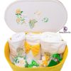 Set Botez Trusou si Lumanare Fluturi, 10 piese, Galben-Verde - imagine 4