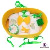 Set Botez Trusou si Lumanare Fluturi, 10 piese, Galben-Verde - imagine 5