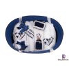 Set Botez Trusou si Lumanare Fotbal, 10 piese, Alb-Bleumarin - imagine 2