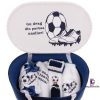 Set Botez Trusou si Lumanare Fotbal, 10 piese, Alb-Bleumarin - imagine 3