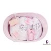 Set Botez Trusou si Lumanare Pisica Aristocrata, 10 piese, Roz - imagine 2