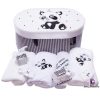 Set Botez Trusou si Lumanare Black Panda, 10 piese, Gri Negru - imagine 3
