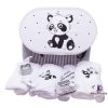 Set Botez Trusou si Lumanare Black Panda, 10 piese, Gri Negru - imagine 4