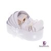 Set Botez Cufar Trusou Lumanare Landou, Alb - imagine 3