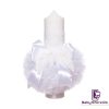 Set Botez Cufar Trusou Lumanare Landou, Alb - imagine 2