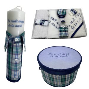 Set Botez Trusou Cufar Lumanare Carouri