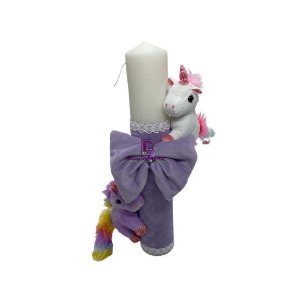 Lumanare Botez unicorn lila
