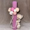 lumanare botez urs cu baloane multicolor